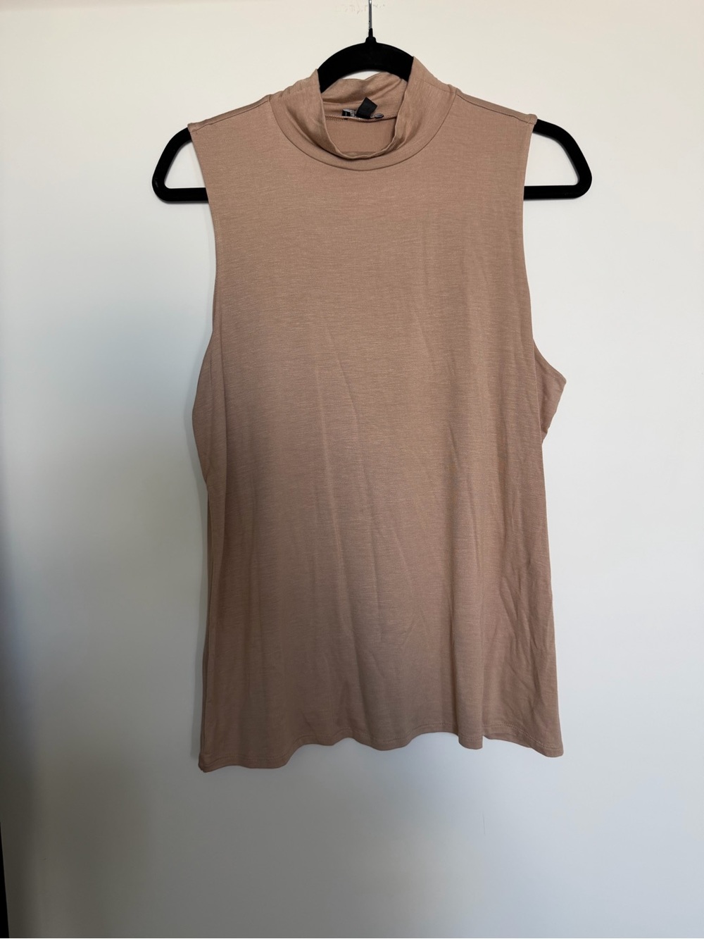 Express Sleeveless Mock Neck Tank in Taupe
